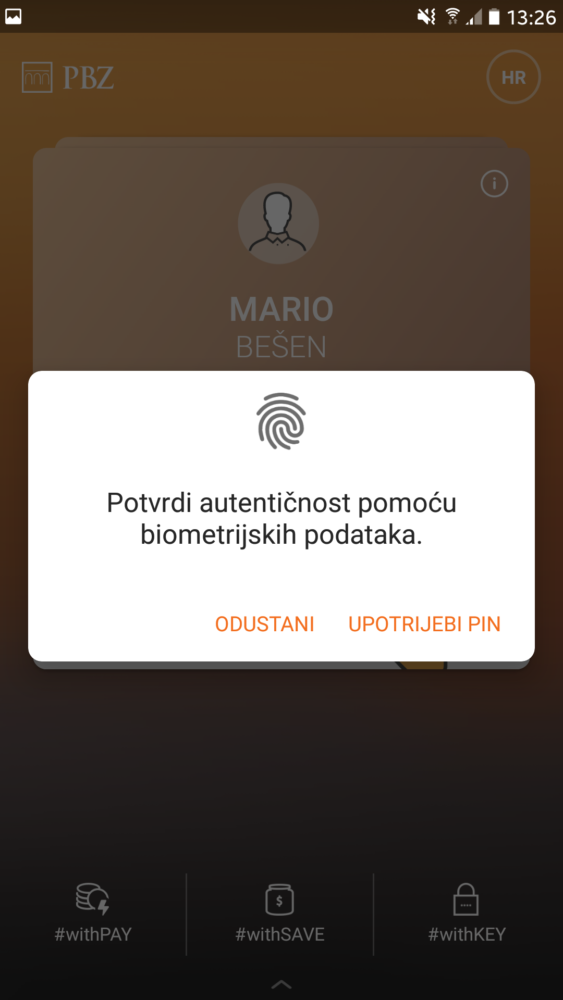 Login sa otiskom prsta